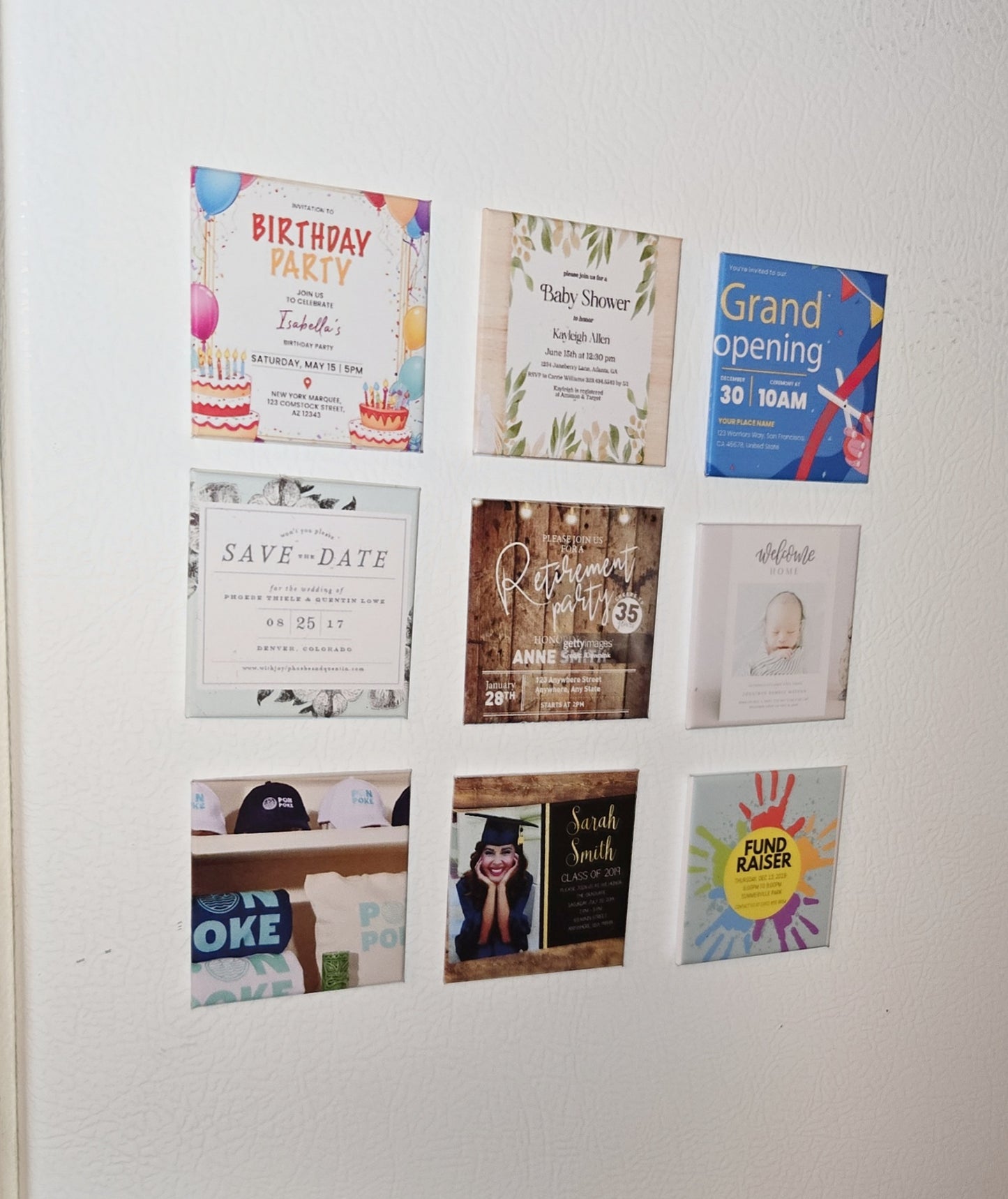 Square Magnets - (9 Piece Set)